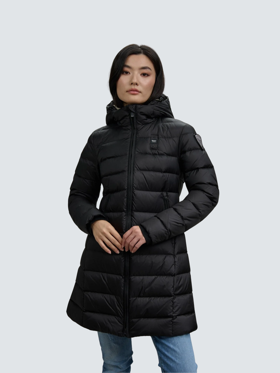 Giubbino lungo a righe "Agnes" Blauer nero BLDK03102 999EI Blauer 