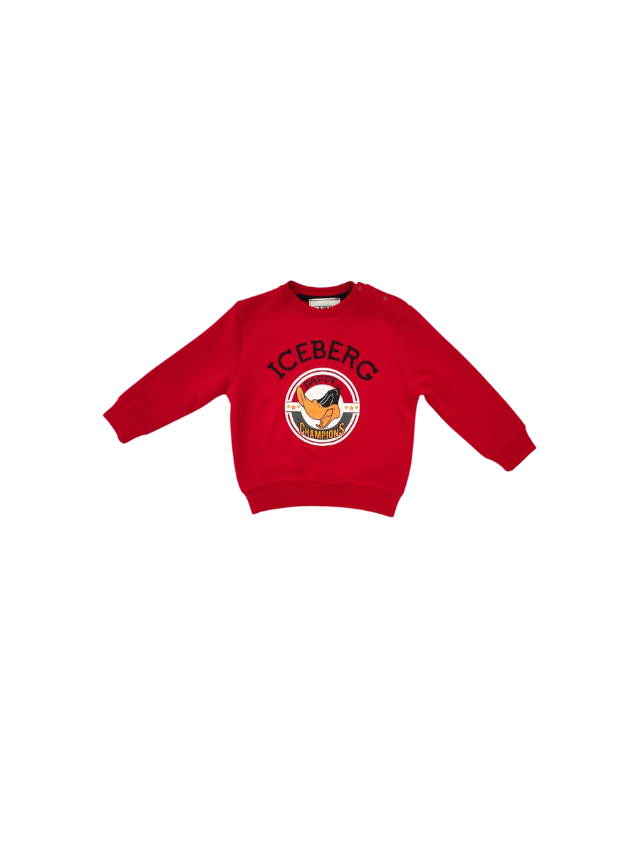 Felpa Iceberg rossa con stampa duffy duck MFICE5315B RED Iceberg 