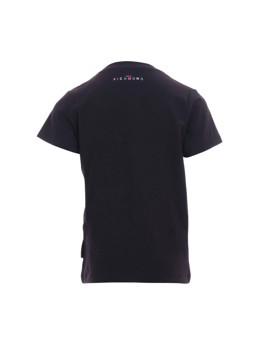 T-Shirt John Richmond nera con logo in strass RGP25205TS BLACK John Richmond 