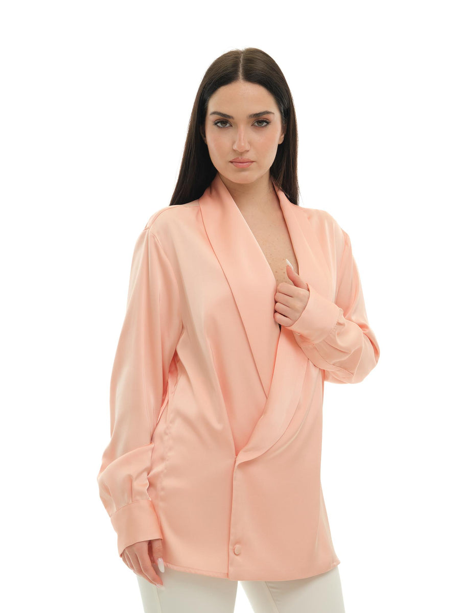 Camicia "double shawl" Silence Limited rosa pesca CA7004 PEACHROSE Silence Limited 