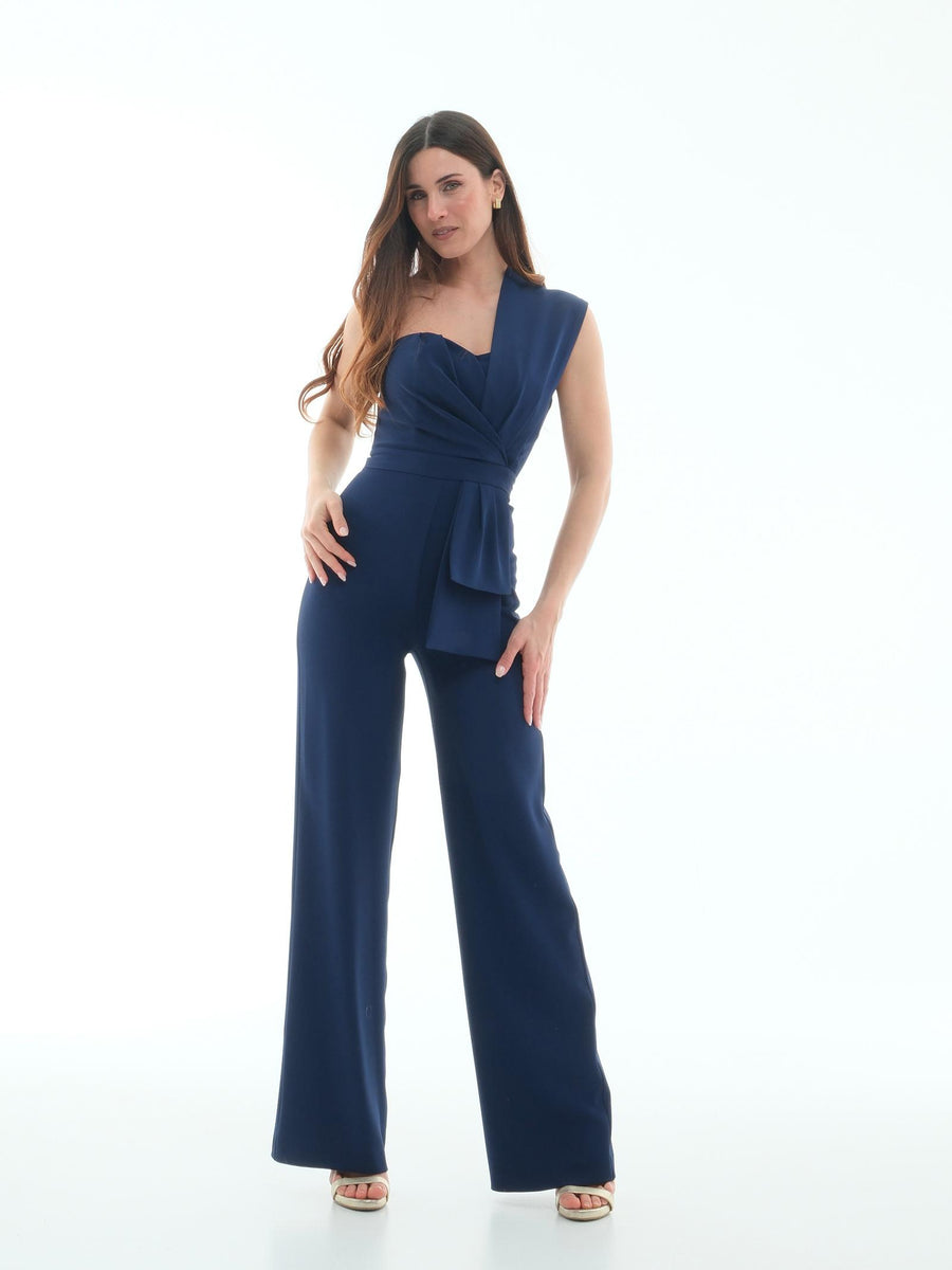 Tuta monospalla Silence Limited blu navy con dettaglio drappeggio TUF9 NAVY Silence Limited 