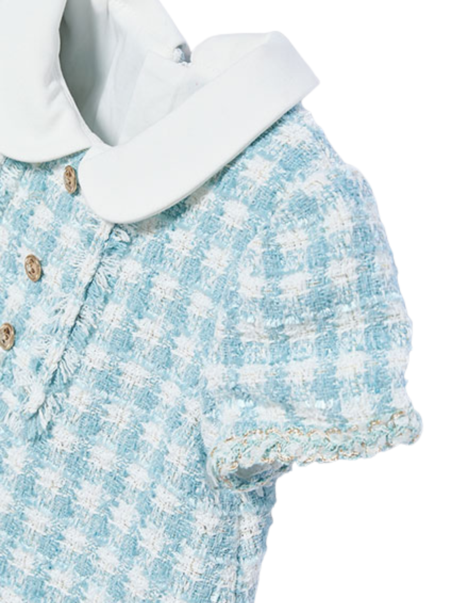 Abito in tweed Abel & Lula azzurro con bottoni decorativi 5511 Acqua Abel & Lula 