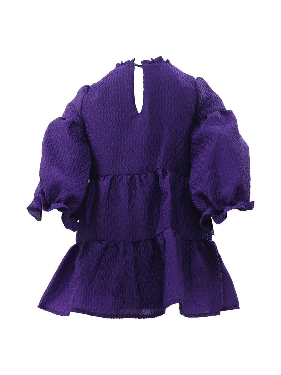 Abito viola con balze 2R1B00K0053 524 Douuod 