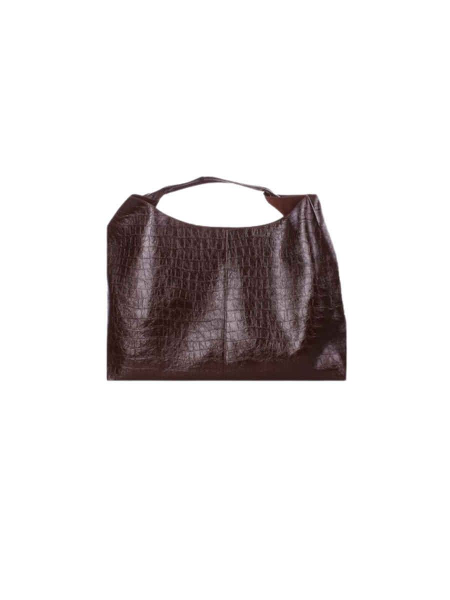 Borsa "Hobo Veronica" Ermanno Scervino testa di moro effetto coccodrillo 12402005 TESTA DI MORO Ermanno Scervino 