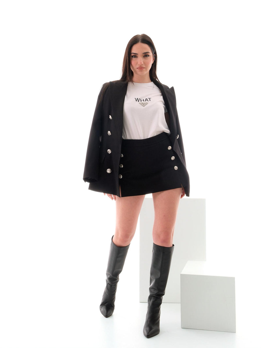 Gonna pantalone Vicolo nera con bottoni logati TD1111 NE Vicolo 