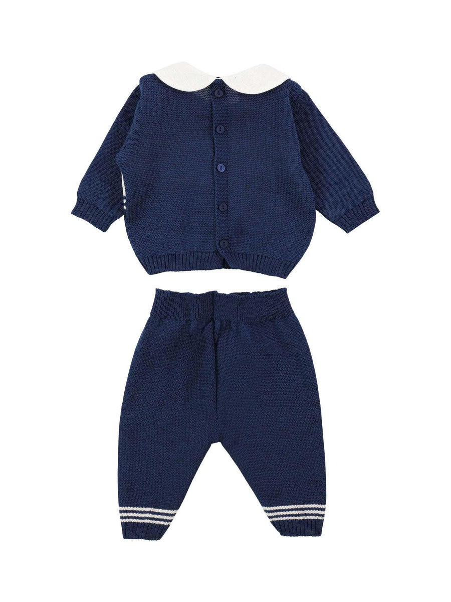 Tutina due pezzi blu e natural bio EL7050 C7NB Marlù 