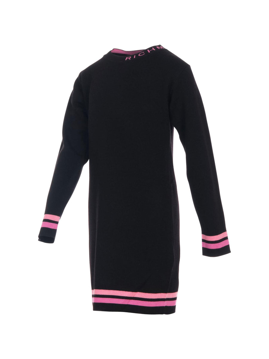 Abito a costine John Richmond nero con dettagli fucsia RGA25203VE BLACK John Richmond 