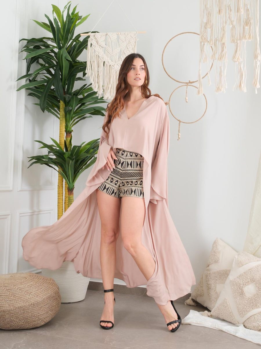 Blusa "asimmetric" Bohemian Vì beige CA172 SAND Bohemian V 