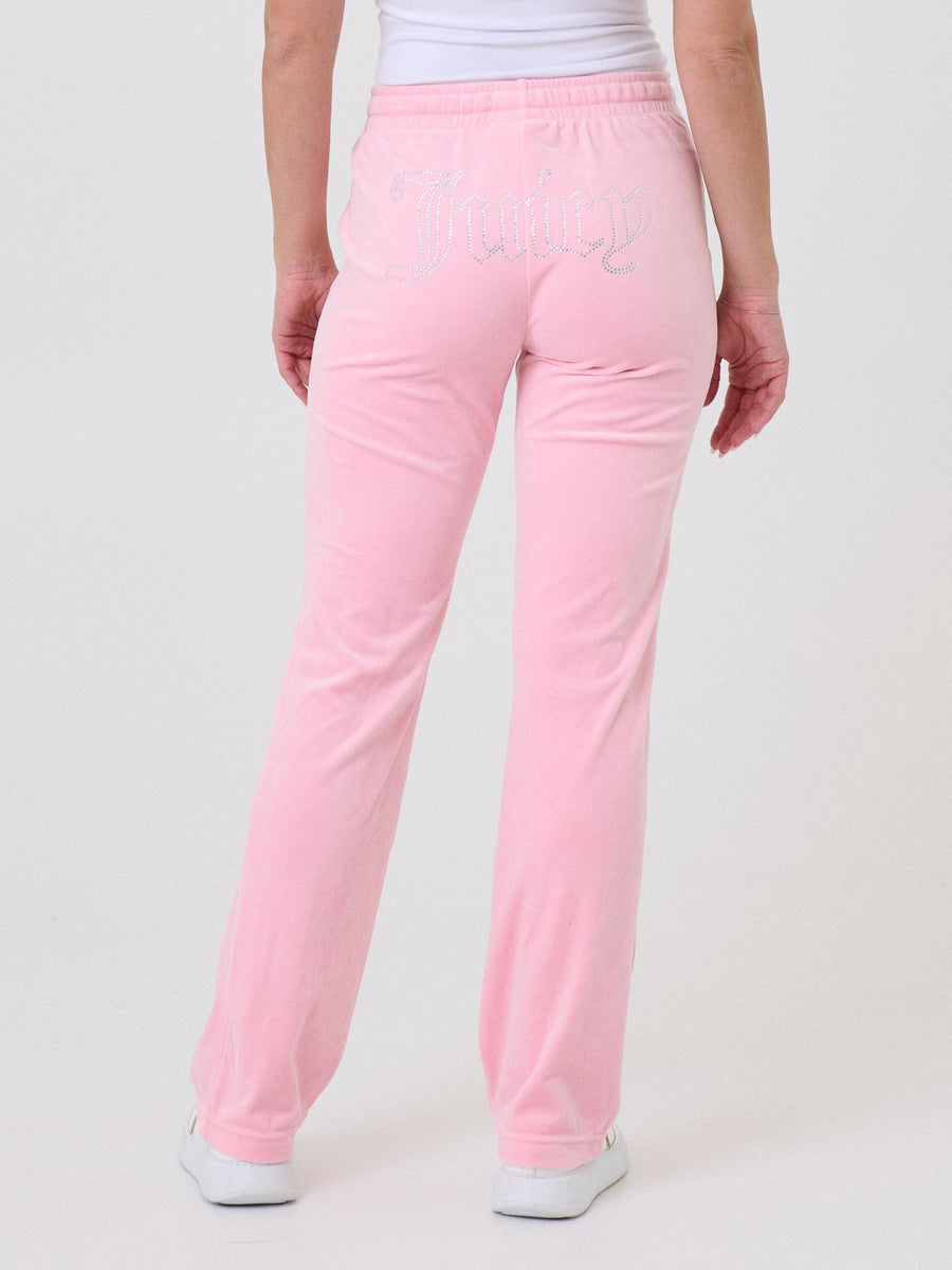 Pantalone in velluto Juicy Couture rosa in velluto con strass VIJH70699WPF JP2 Juicy Couture 