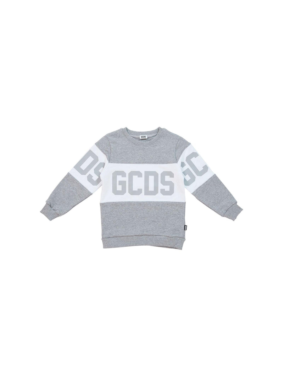 Felpa Gcds grigia con banda orizzontale bianca 1527BA2 93 GCDS 
