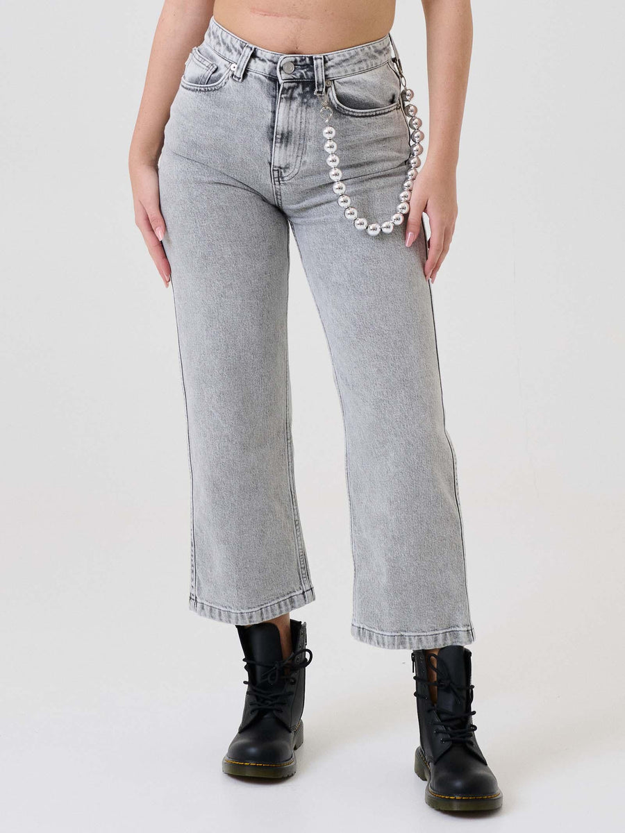 Jeans "Icon Kate" Vicolo grigio con catena DF5137 GRIGIO Vicolo 