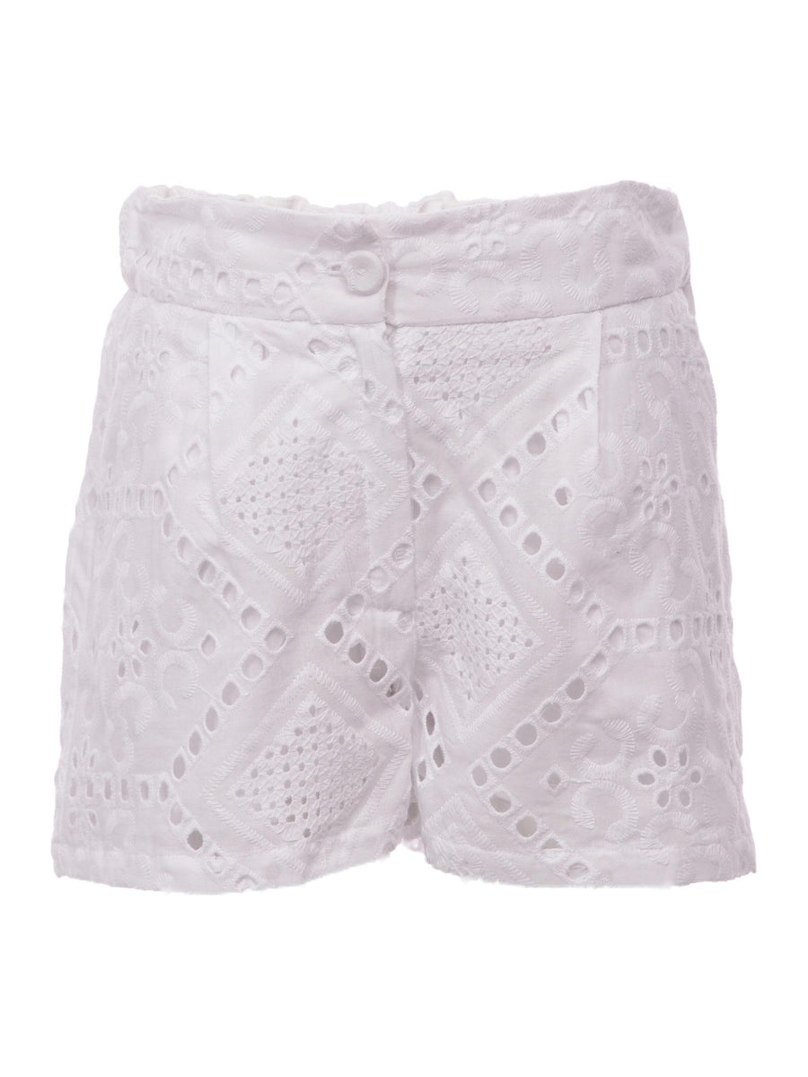 Shorts bianco in macramè MMBSS22P469 BIA Mariuccia Milano 