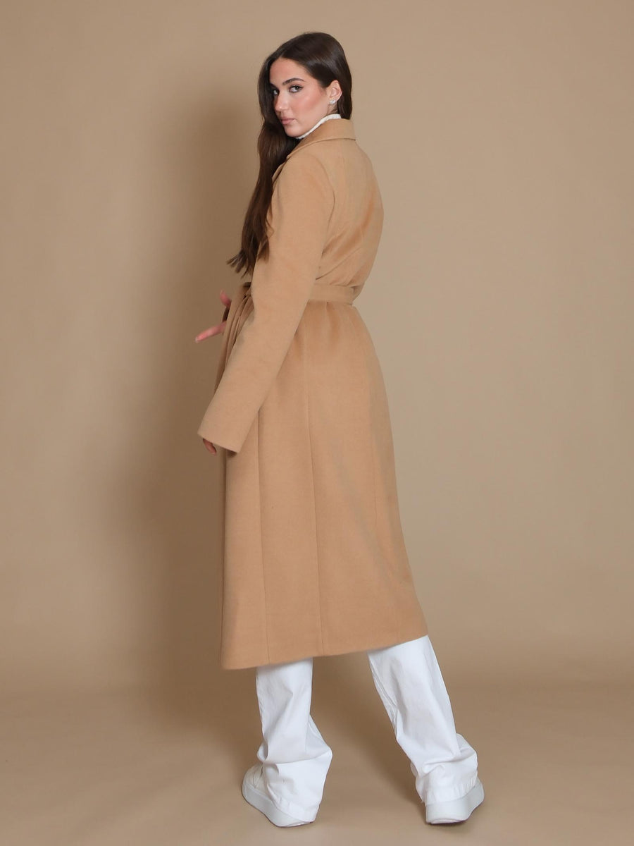 Cappotto Armoire lungo a vestaglia con tasche a filo cammello SP196 CAMMELLO Armoire 