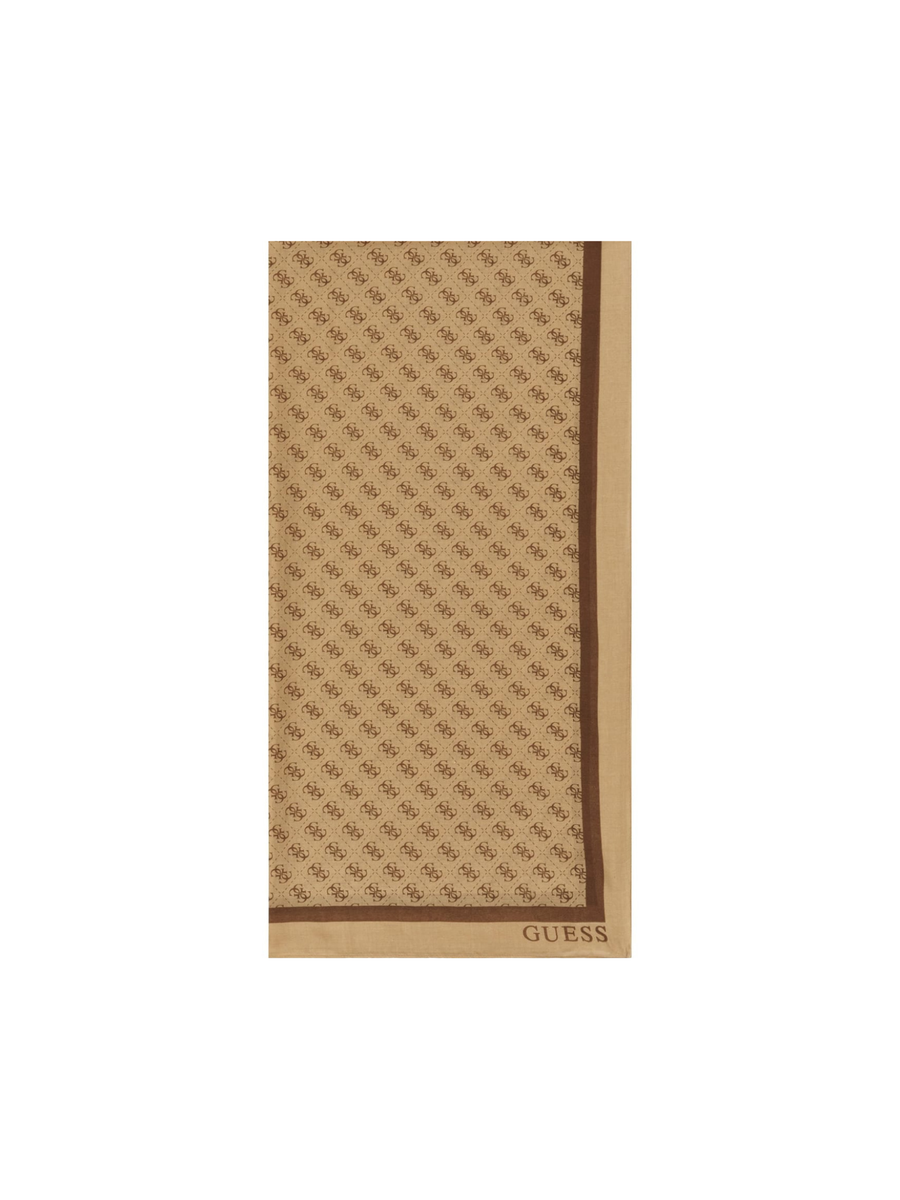 Sciarpa Guess marrone con stampa monogram e bordo con logo AW5341POL03 LTL Guess 