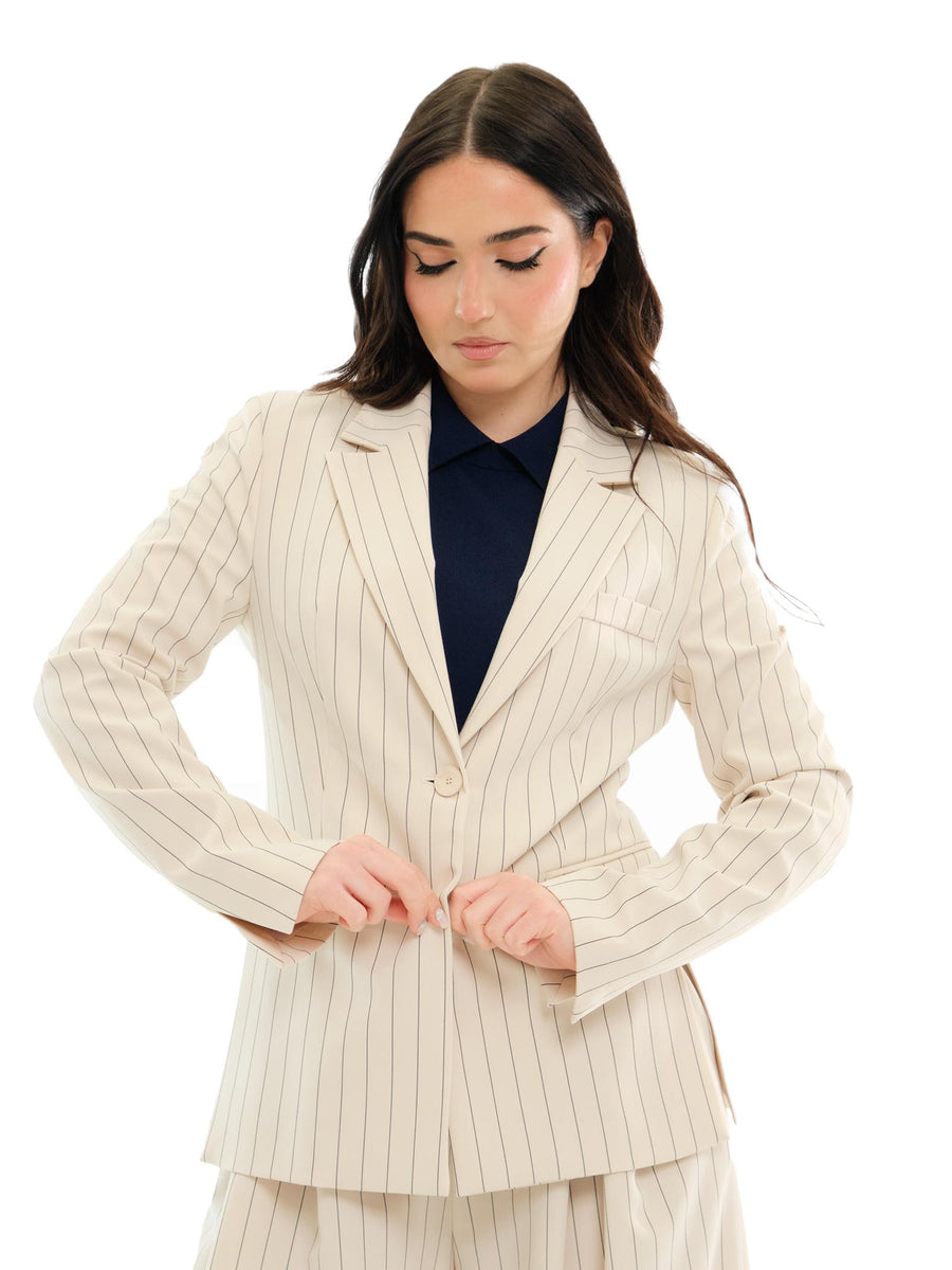 Blazer monopetto Imperial crema gessato con tasche JAO6JBT CREMA Imperial 