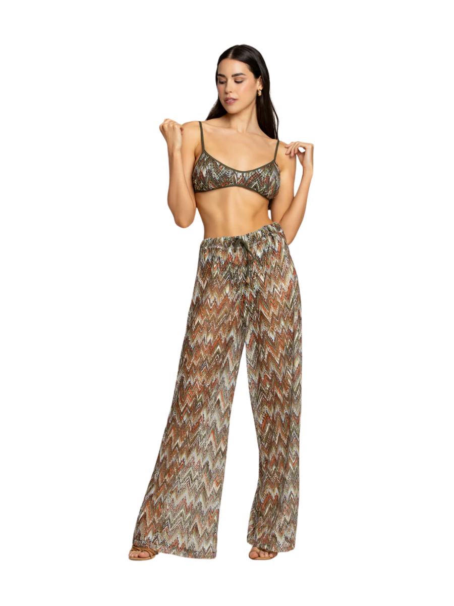 Pantalone a palazzo 4giveness multicolor fantasia geometrica CUPT5441 200 4giveness 