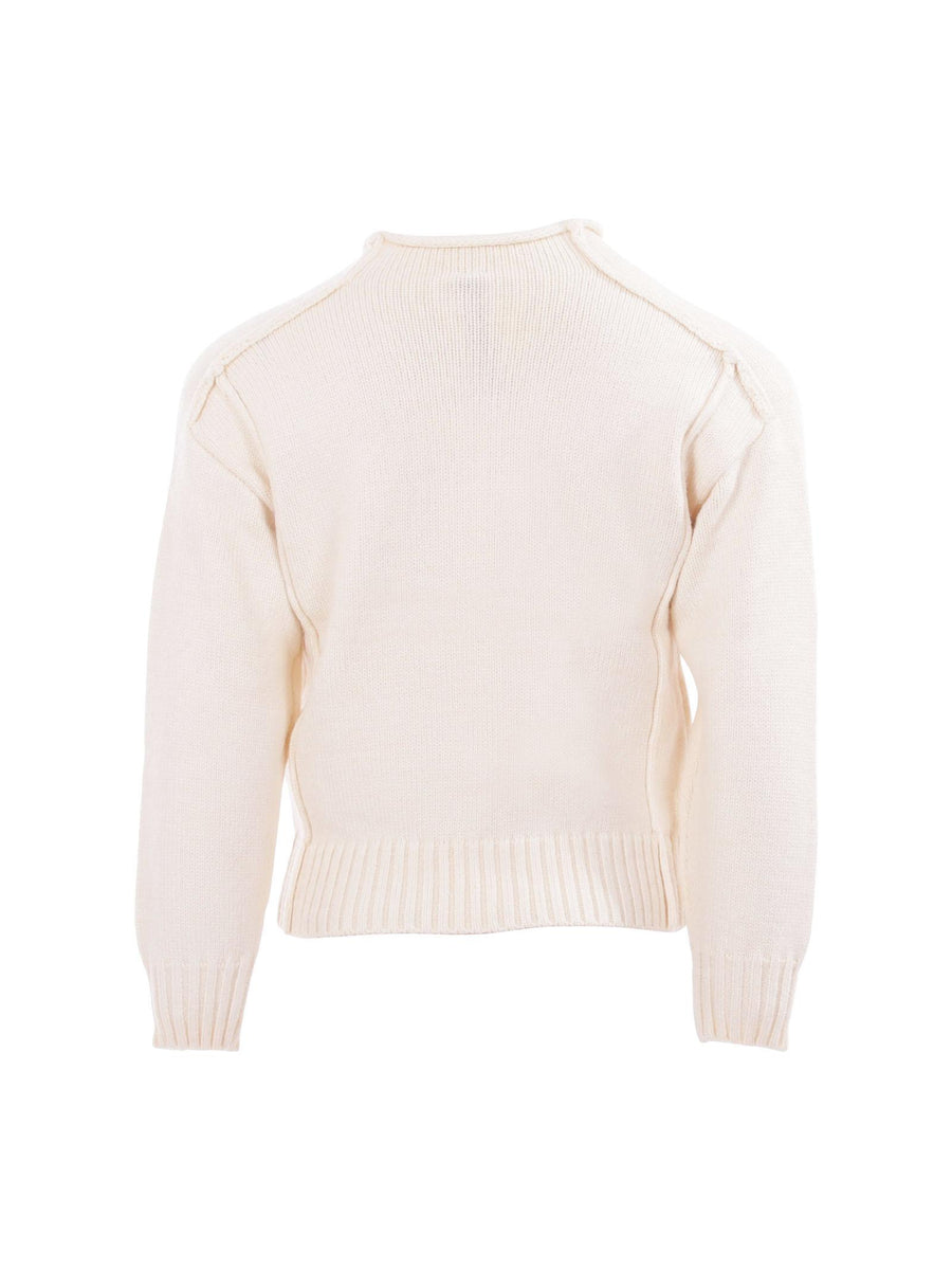 Maglioncino bambina Manila Grace crema e logo silver MFBF24M212 CREMA Manila Grace 