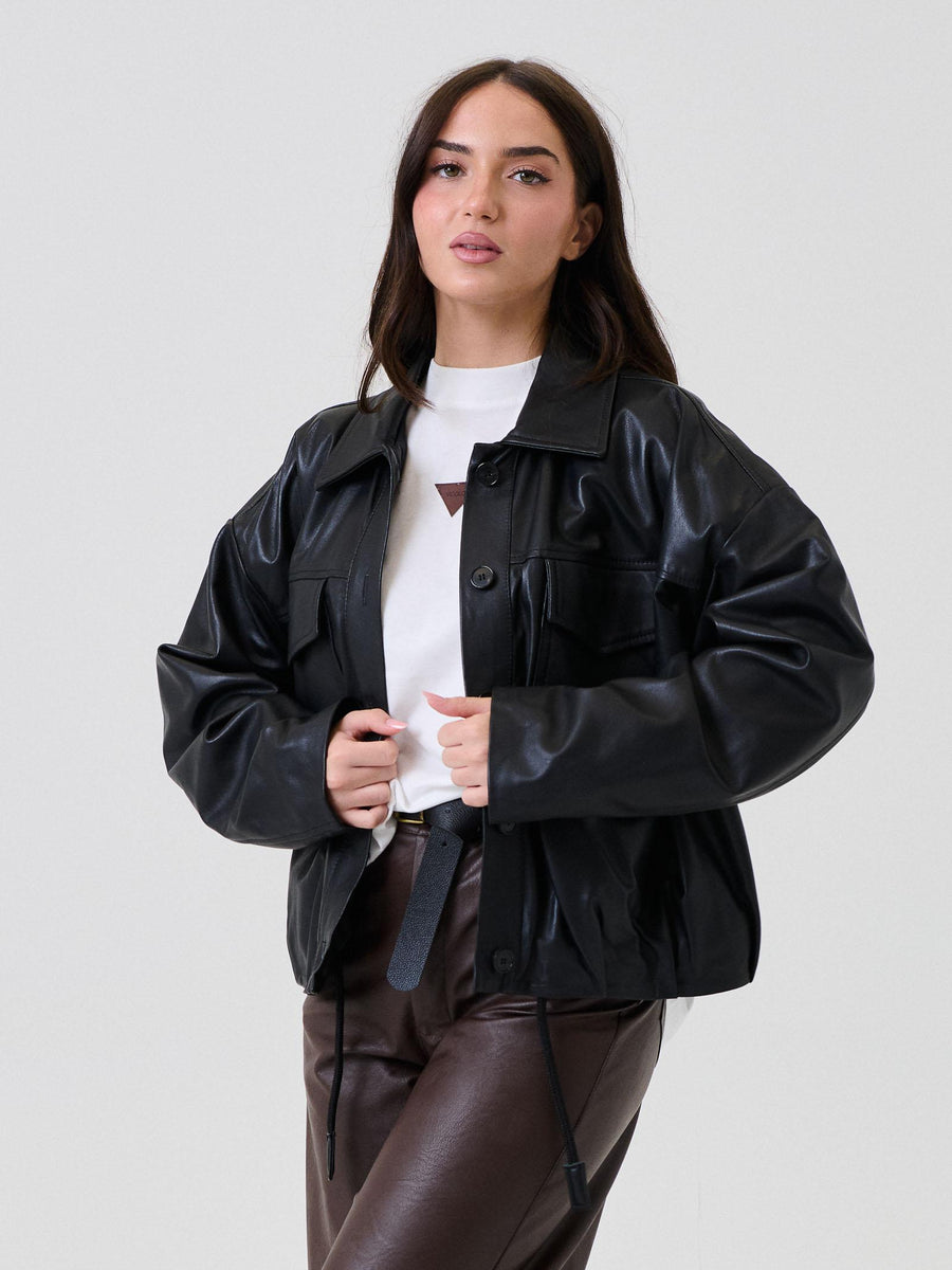 Bomber in pelle Vicolo nero TF0272 FU69 Vicolo 
