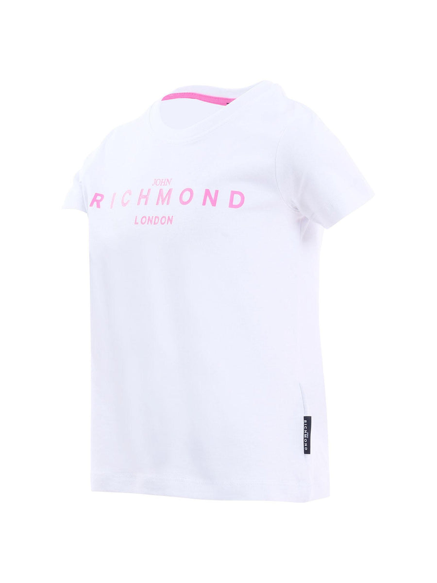 T-Shirt John Richmond bianca con logo lettering frontale e posteriore RGP25002TS WHITE John Richmond 