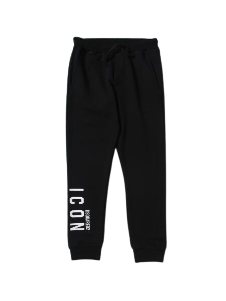 Joggers in cotone neri logo Icon bianco DQ1672D003G DQ900 Dsquared 