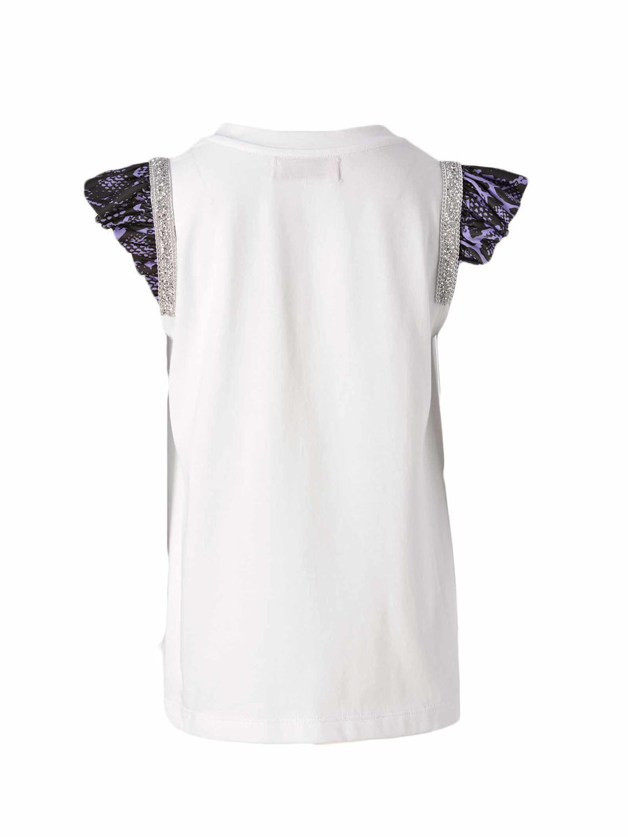 T-shirt bianca con applicazione 111223 02034 Aniye By 