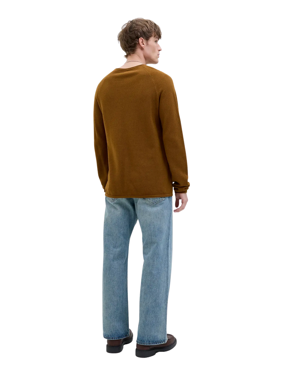 Maglione Jack & Jones marrone cuoio con patch logo 12157321 Monks Robe Jack & Jones 