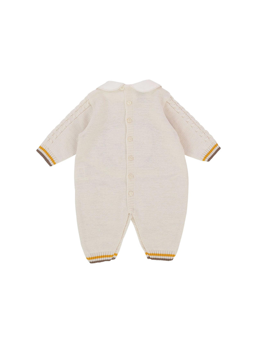 Tutina in filo beige leone ricamato EL5010BIS CNB650 Marlù 