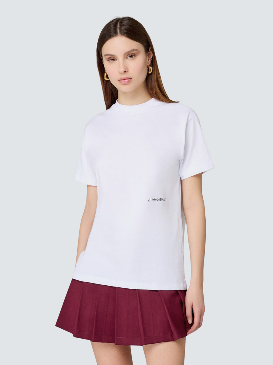 T-Shirt Hinnominate bianca con logo lettering HMABW01940 BI11 Hinnominate 