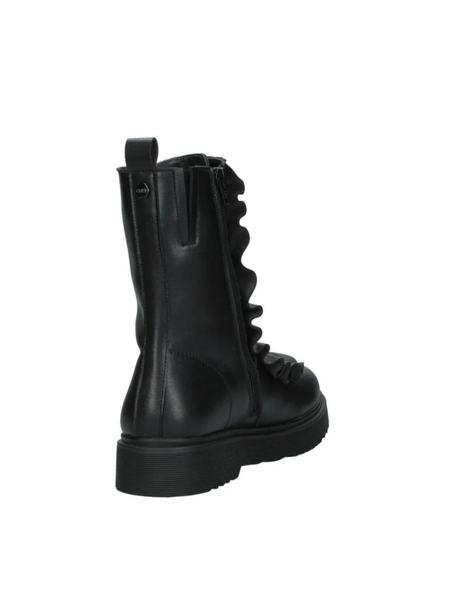 Anfibi Slash neri con ruches laterali e zip CLJ005200 BLK Cult 