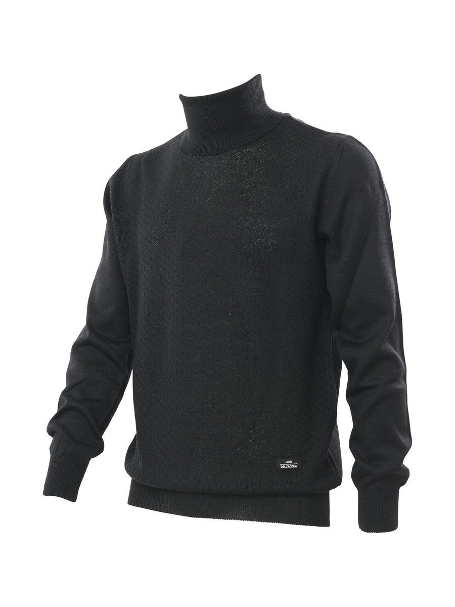 Dolcevita nero con trama rombi AD0494DM0233 80 Alessandro Dell'Acqua 