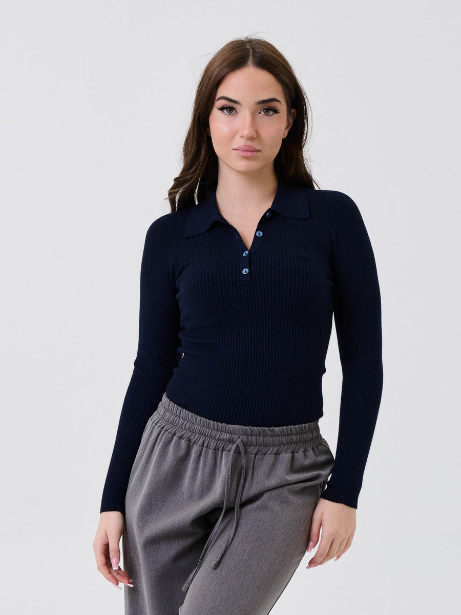 Polo a costine Armoire blu navy R3294 NAVY Armoire 