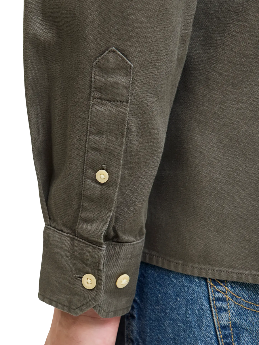 Camicia Jack & Jones verde oliva in denim 12269262 Dusty Olive Jack & Jones 