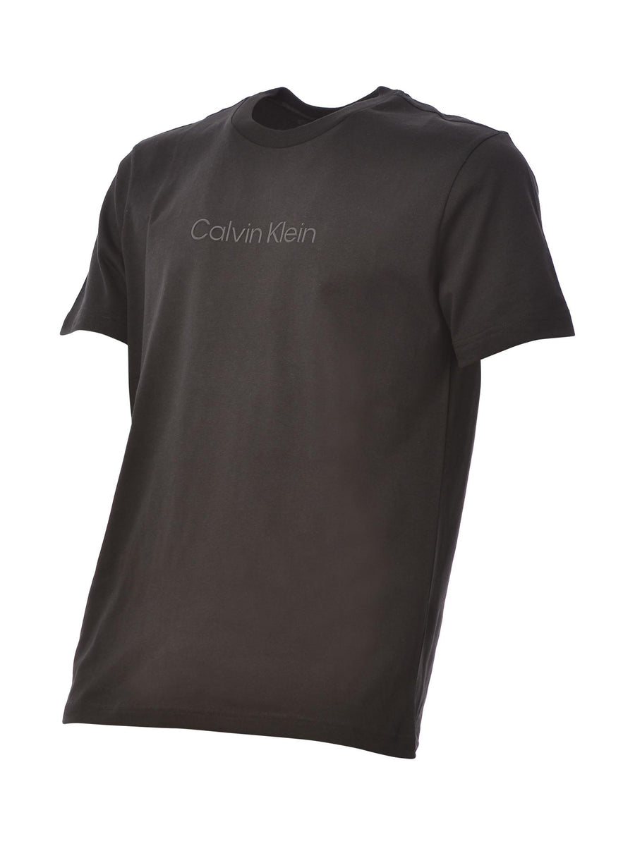 T-shirt nera con scritta in rilievo K10K109802 BEH Calvin Klein 