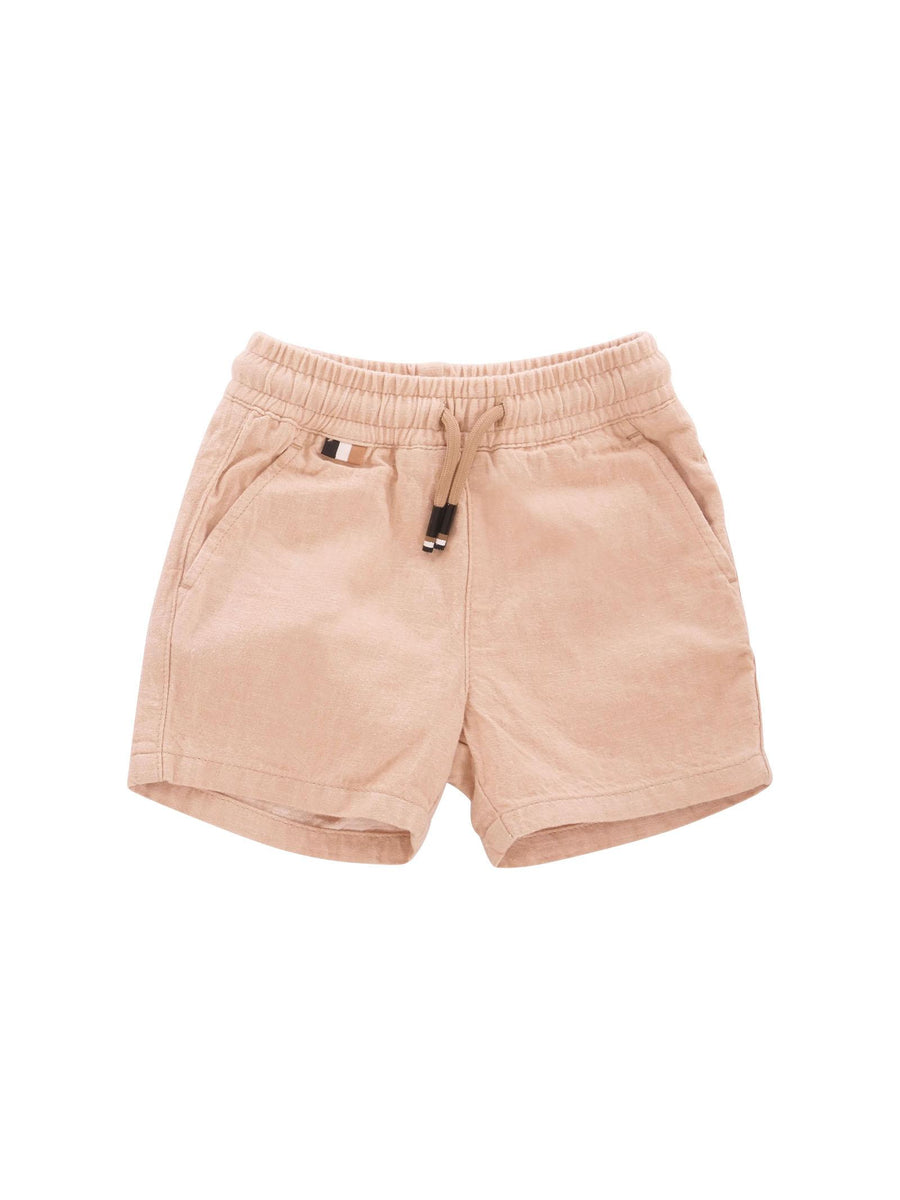 Shorts in lino Boss beige con logo posteriore ricamato J52082 249 Boss 