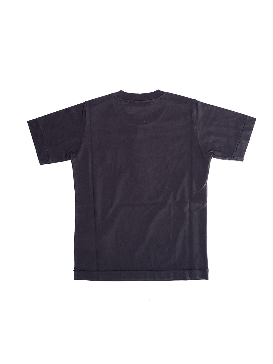 T-shirt nera con logo ricamato Stone Island
