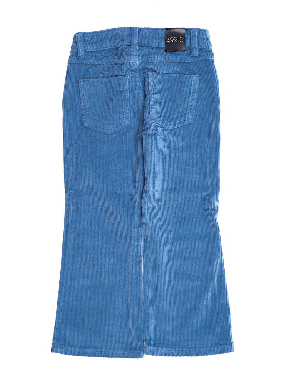 Pantalone a costine azzurro polvere Vicolo