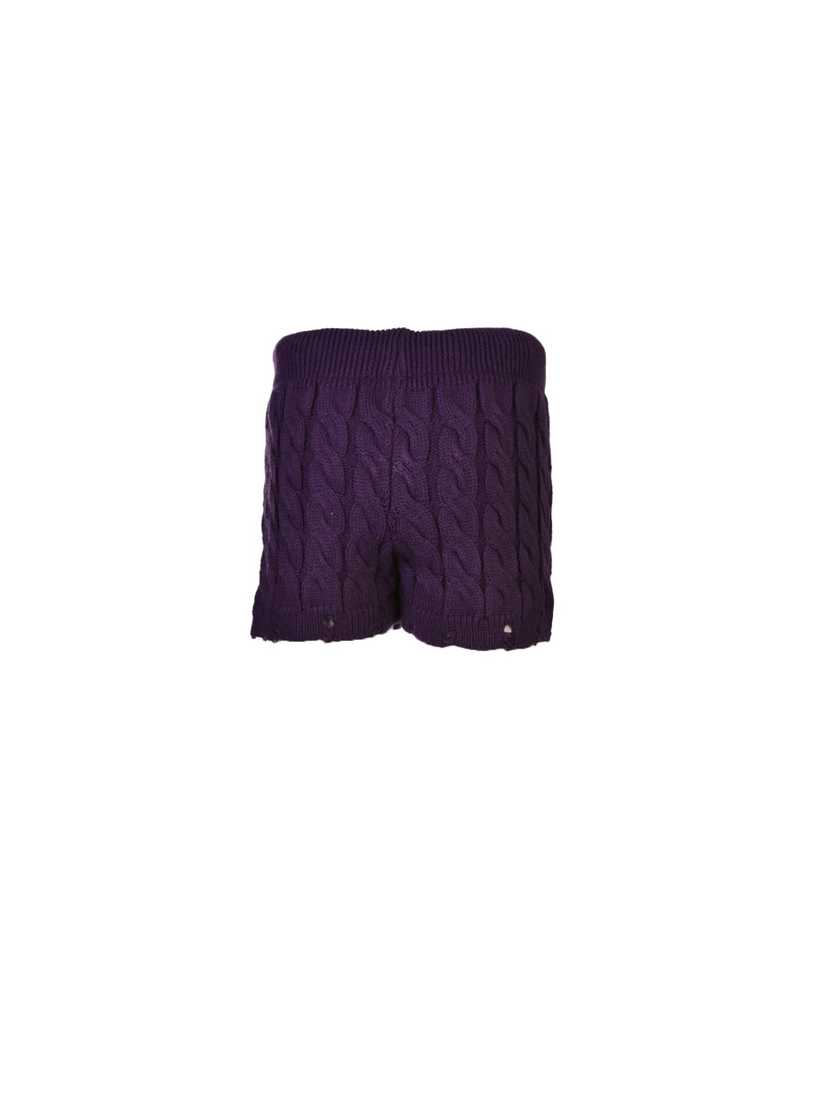 Shorts in maglia viola