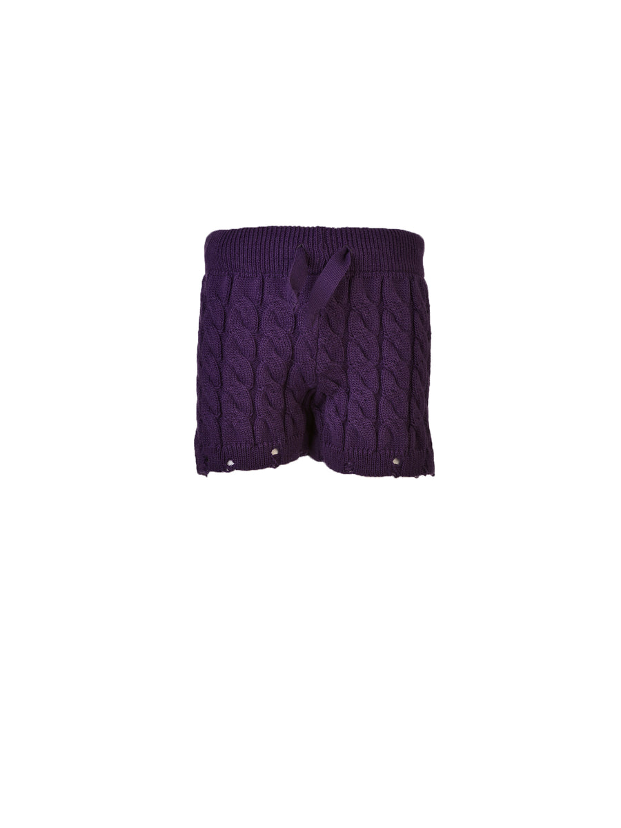 Shorts in maglia viola