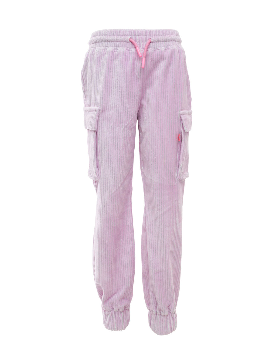 Pantalone tuta a coste rosa