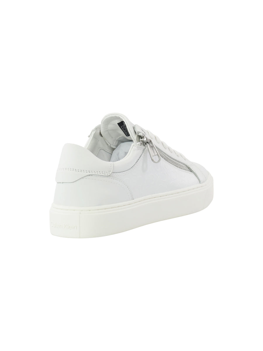 Sneakers bianca con monogramma all over