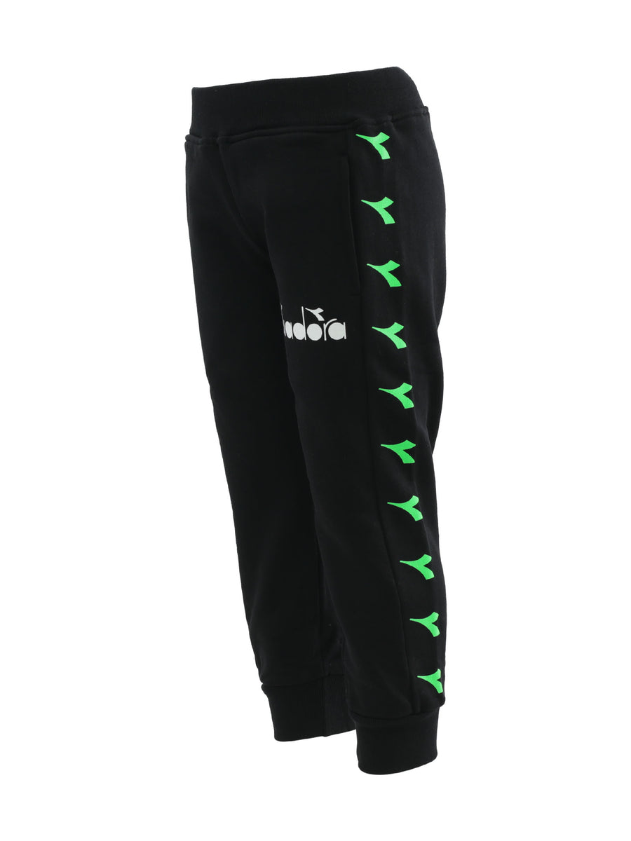 Pantalone tuta nero con logo verde