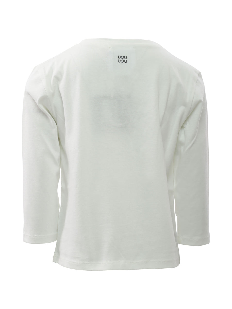 T-shirt bianca con rouches