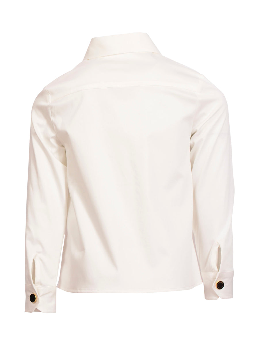 Camicia bianca con due tasche sul fronte