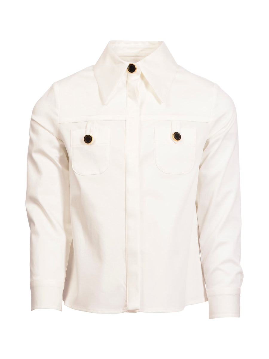 Camicia bianca con due tasche sul fronte