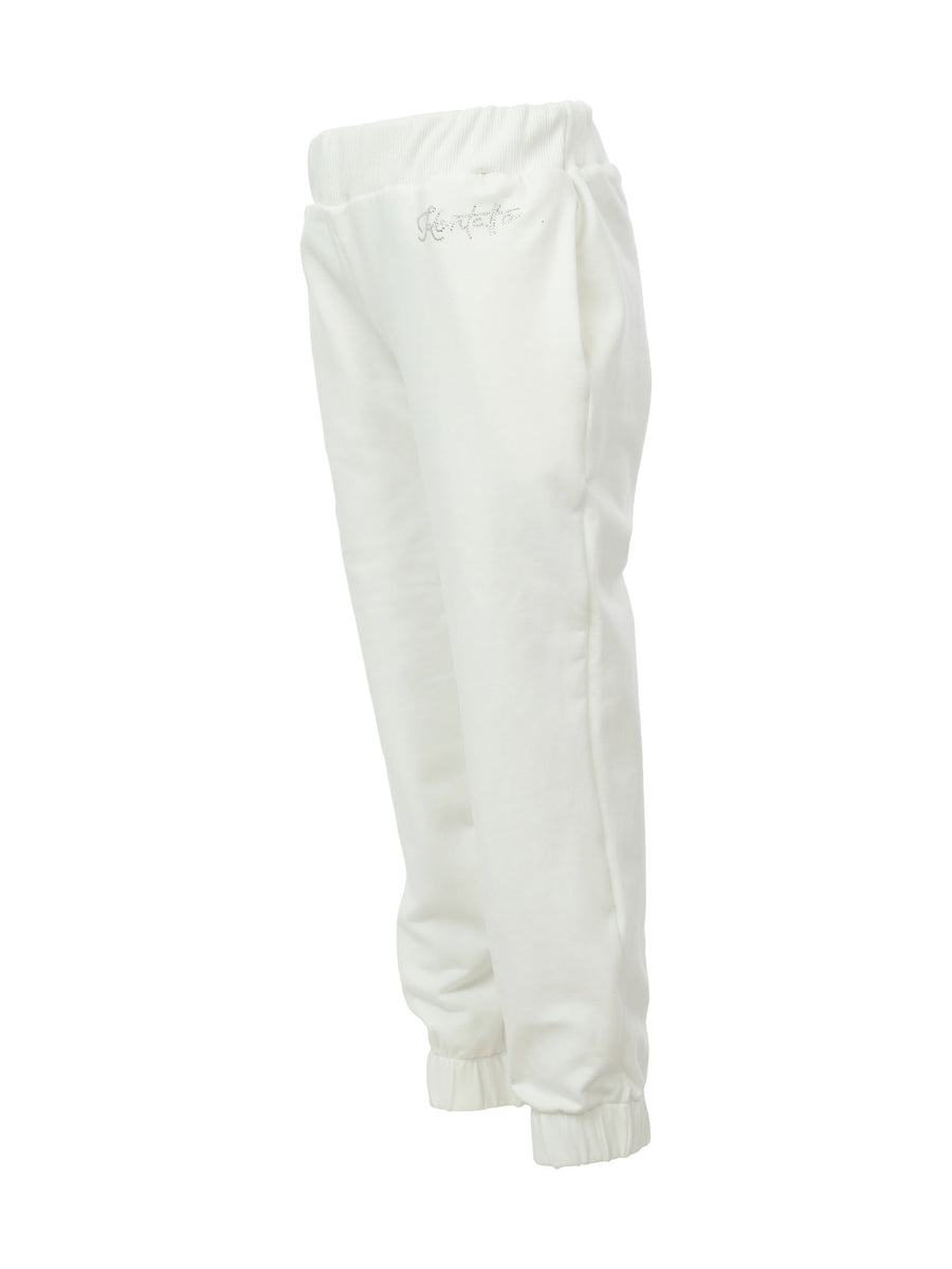 Pantalone tuta bianco con brillantini