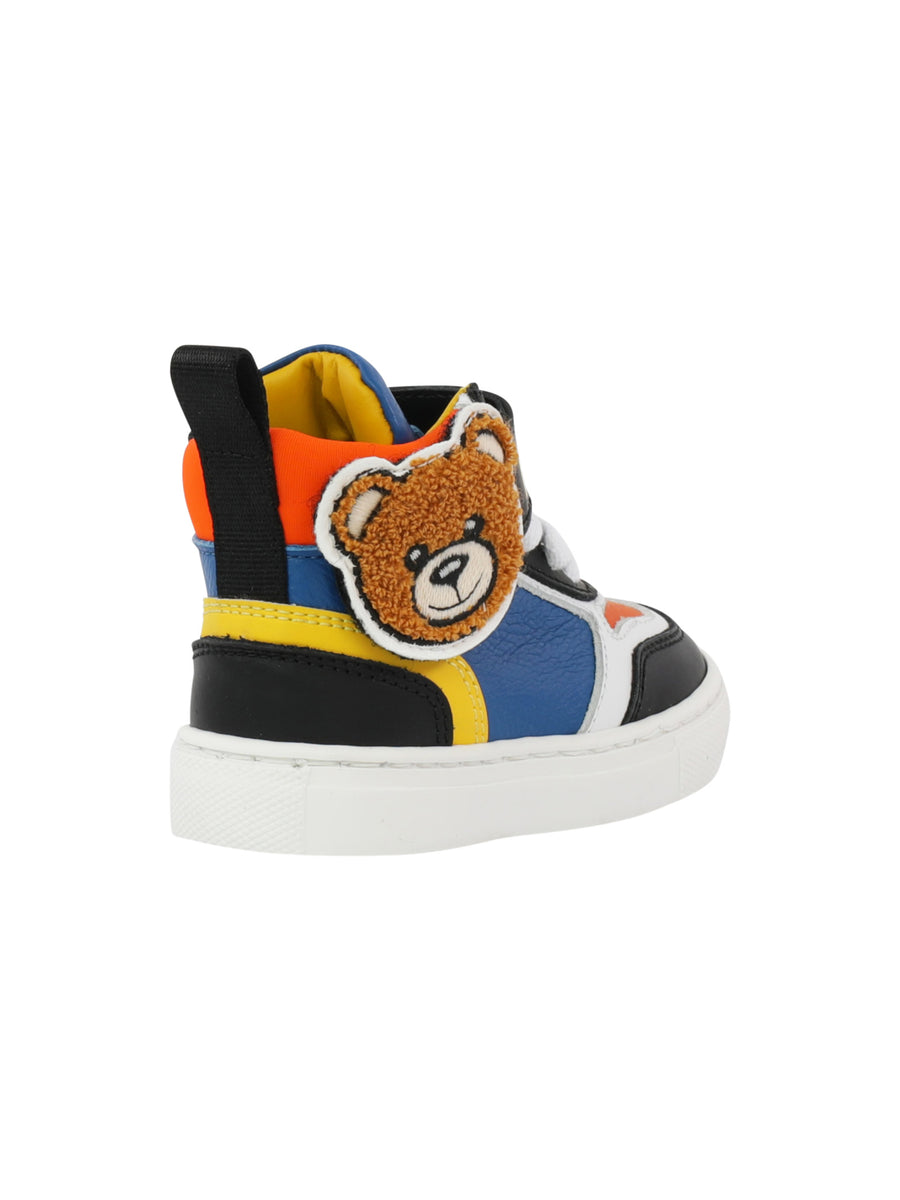 Sneakers alta multicolor con patch teddy