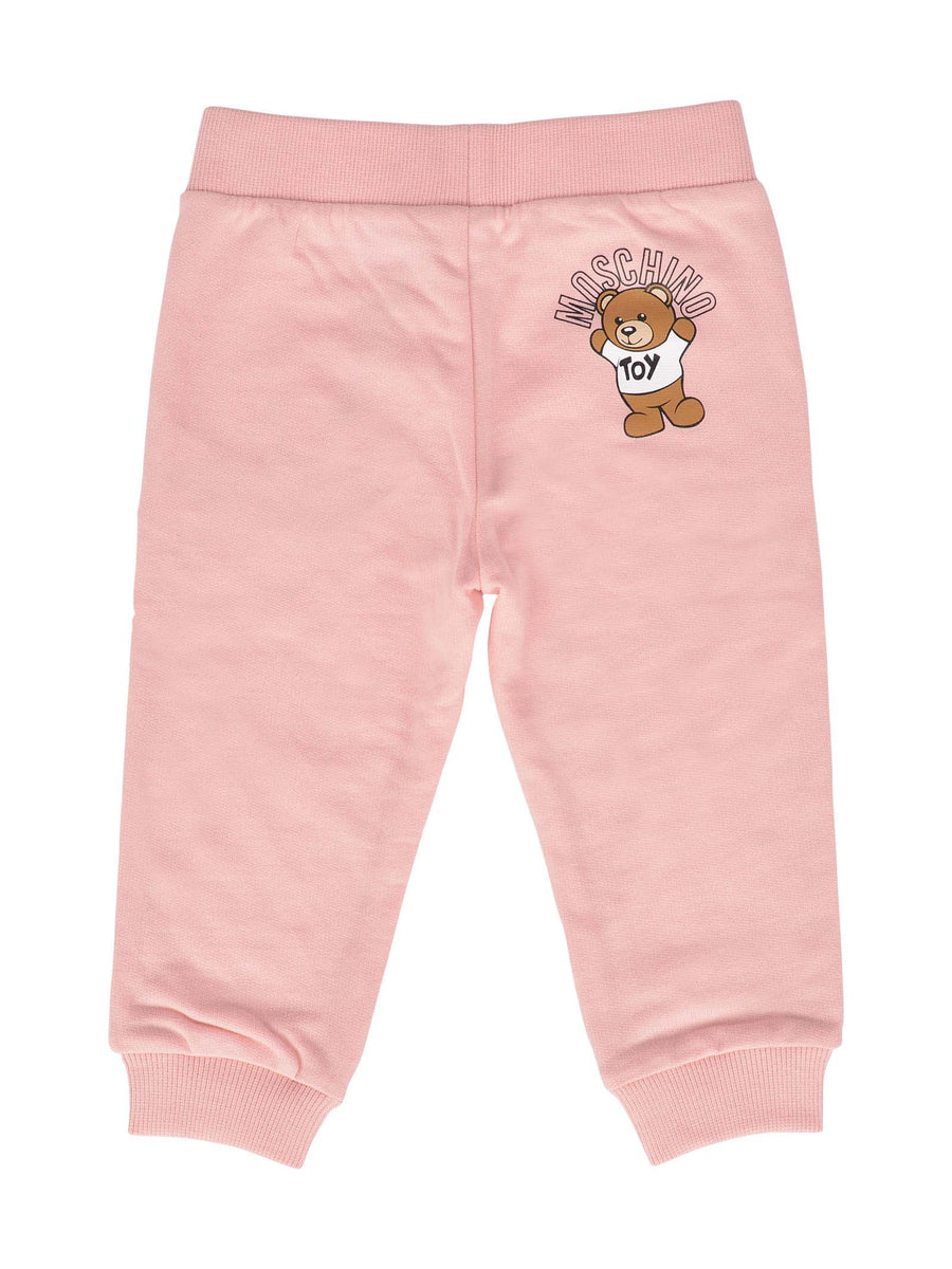 Pantalone tuta rosa stampa Teddy toy sul dietro