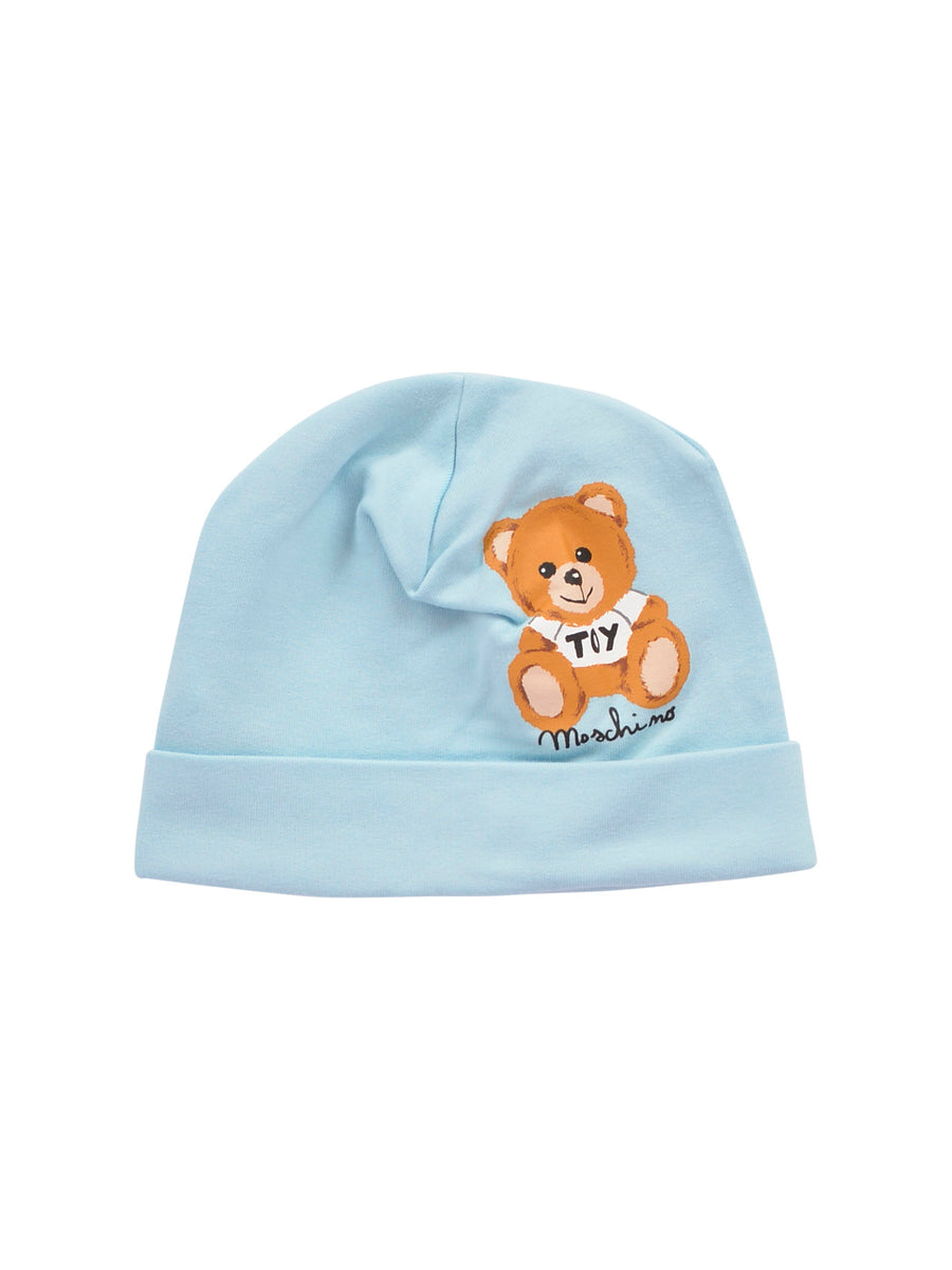 Cappello cuffia azzurro con Teddy peluche