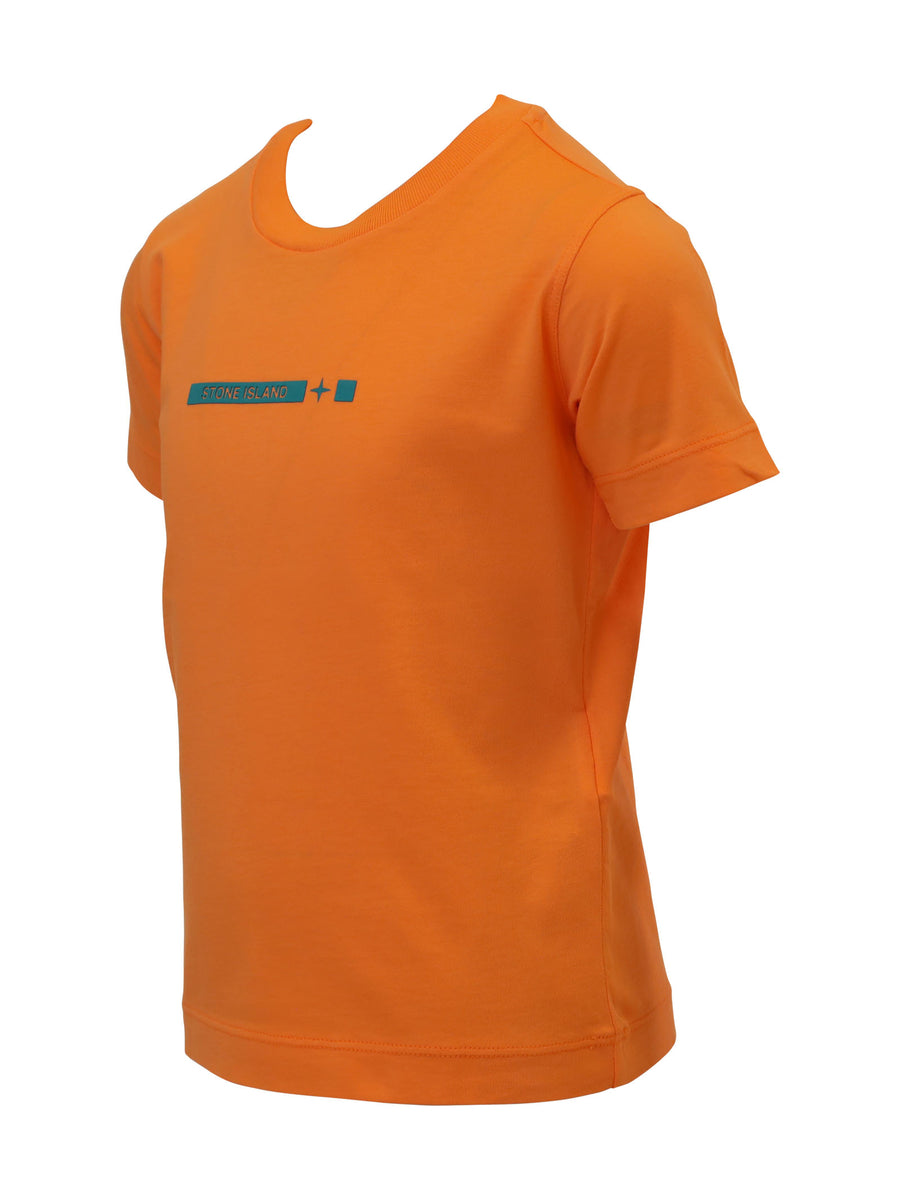 T-shirt arancio pesca con patch