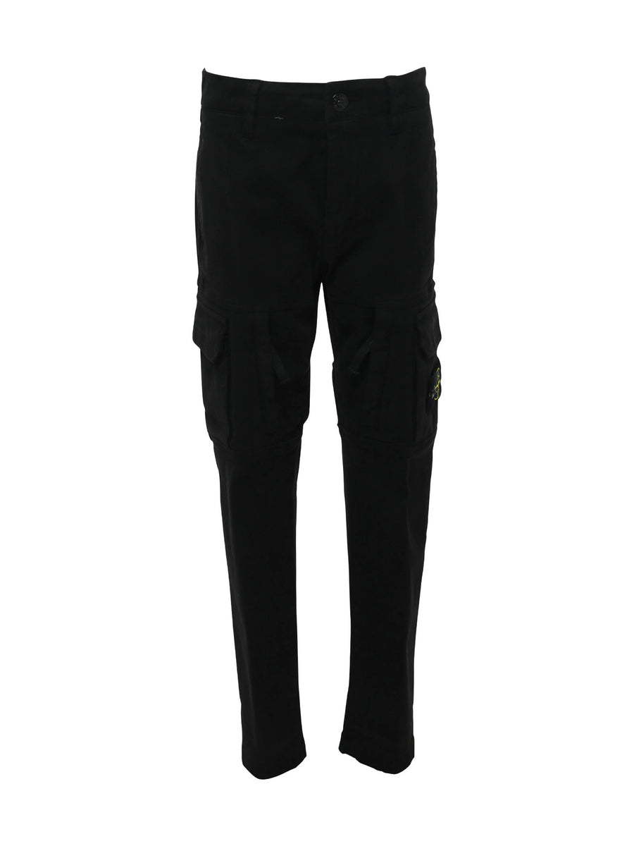 Pantalone cargo in velluto nero